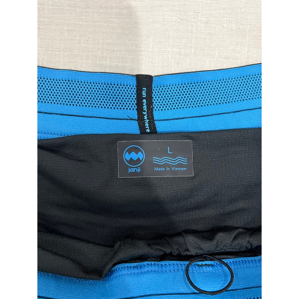 Men's Janji AFO Black Athletic Shorts with Blue Accents Size L - Picture 5 of 10